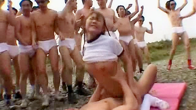 Young Asian teen gang banged by horny guys
